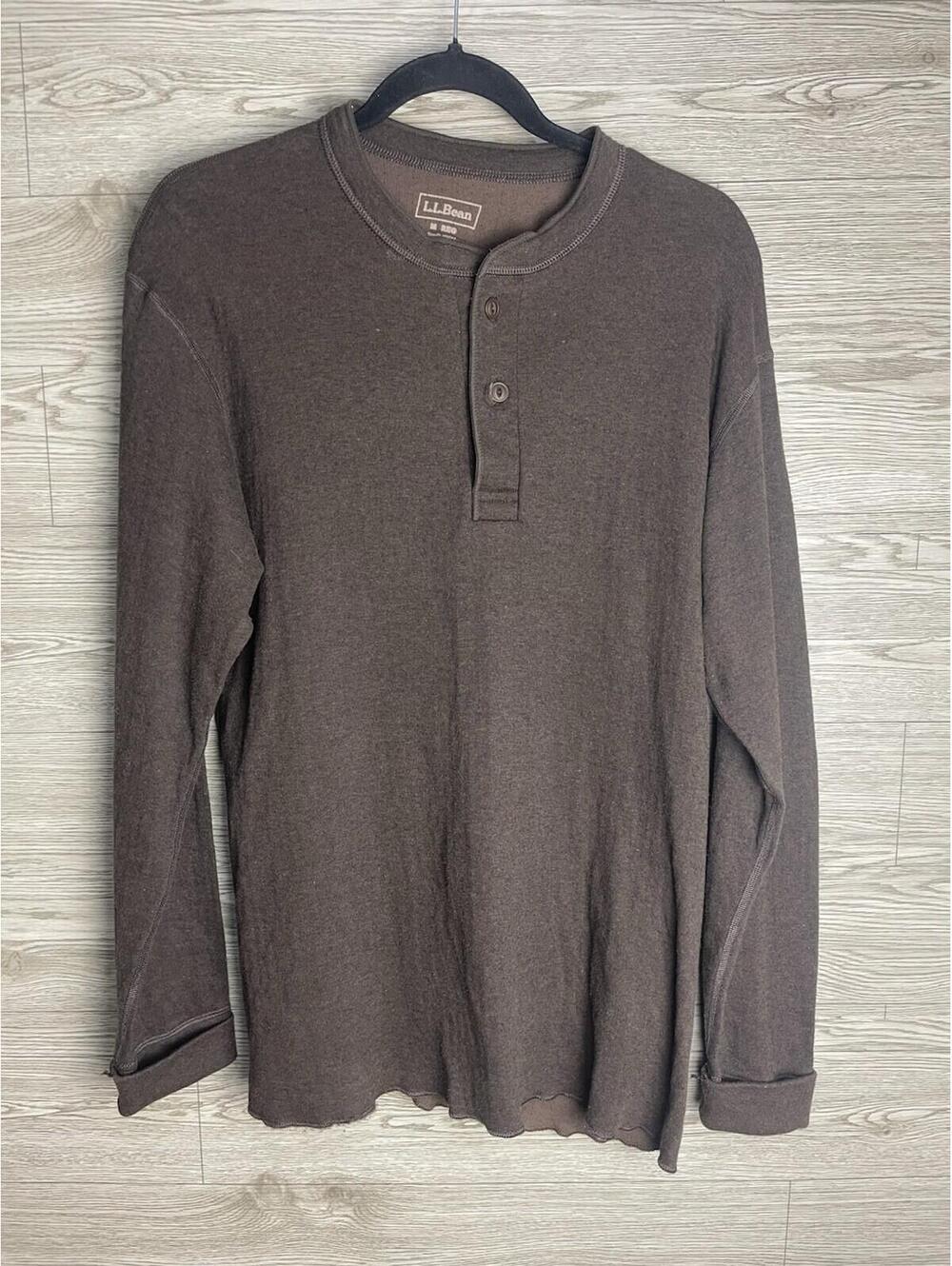 LL Bean River Drivers Shirt Mens M Regular Wool Blend 2